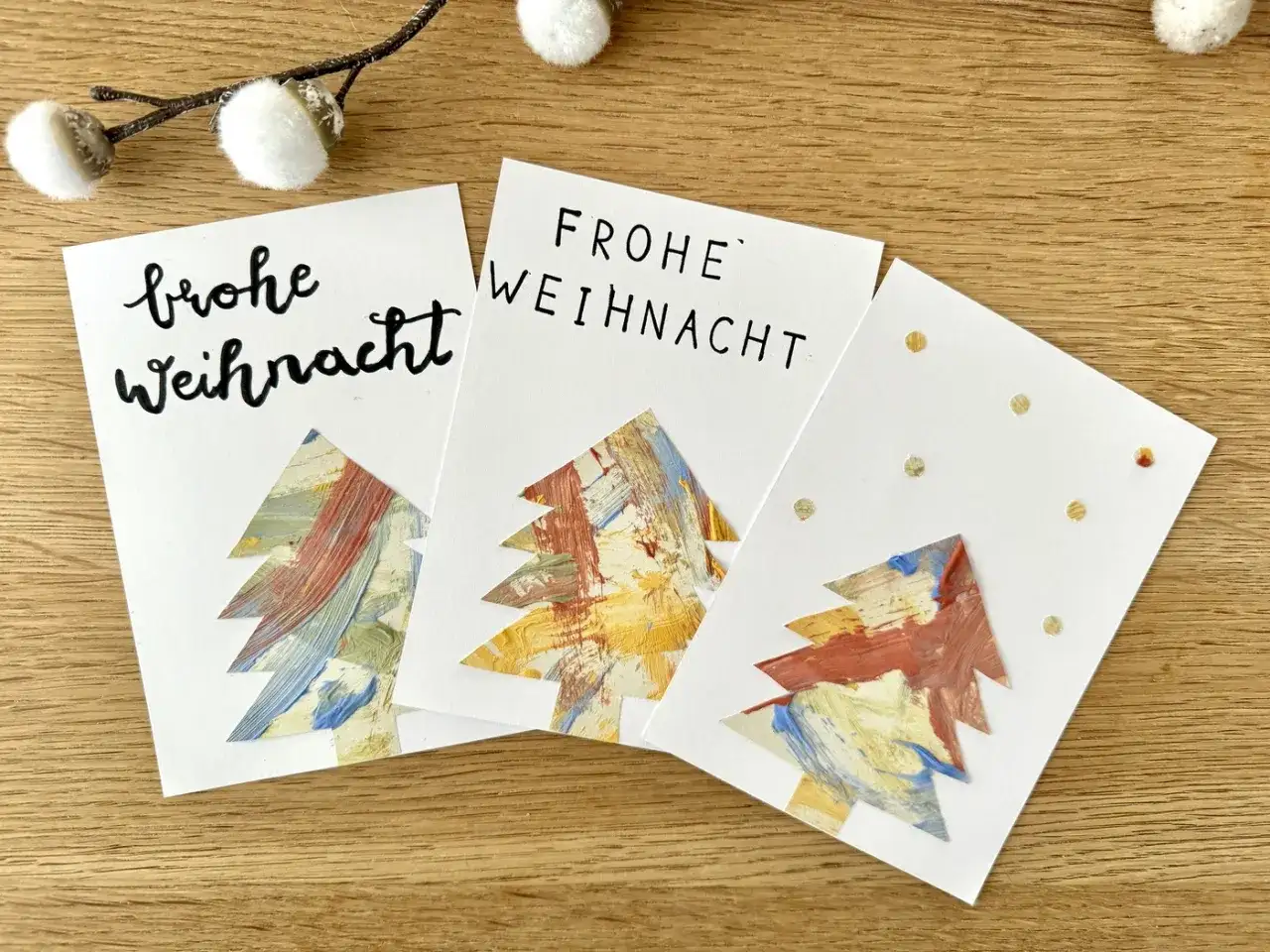 Weihnachtskarten mit Kindern basteln - Einfach & schön!